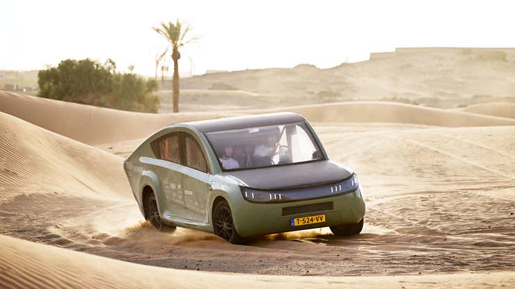 Image for Solar-Powered Car Drives Across Morocco To The Sahara Without Using Charging Stations